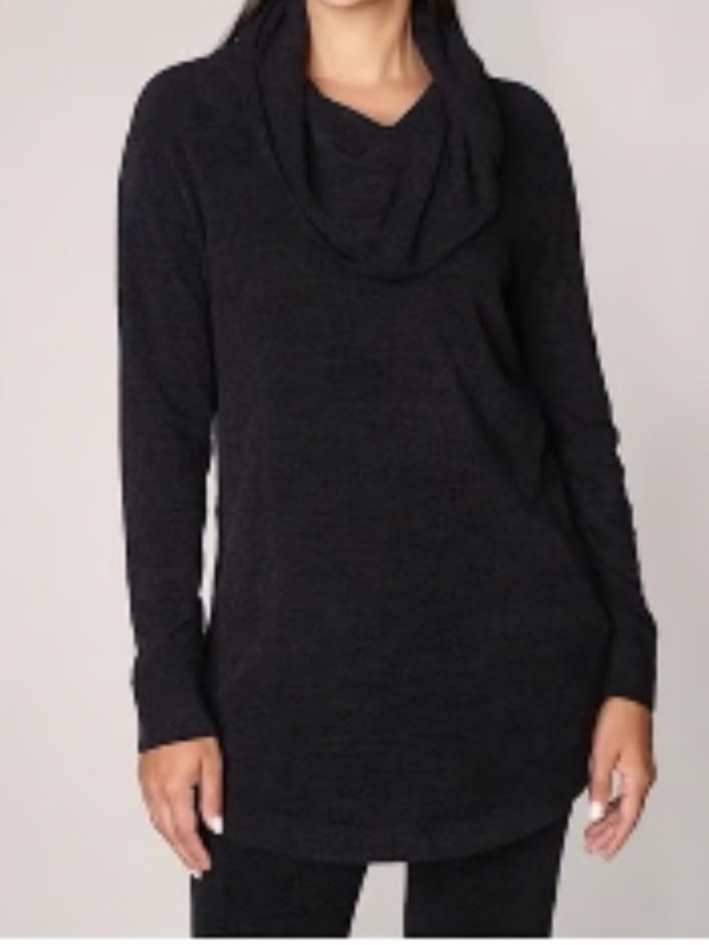 NWT size m new black barefoot dreams lite coastal cowl neck tunic sweater top